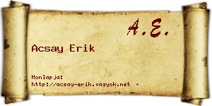 Acsay Erik névjegykártya