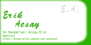 erik acsay business card